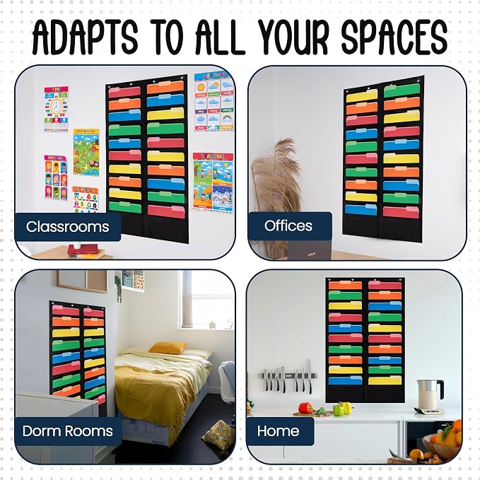 Essex Wares - 20 Pocket File Pocket Chart, and More - Wall Folder Organizer - - Image 5