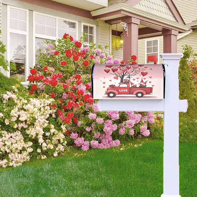 Valentines Day Heart Shape Balloon Romantic Love Welcome Magnetic Mailbox Cover - Image 9