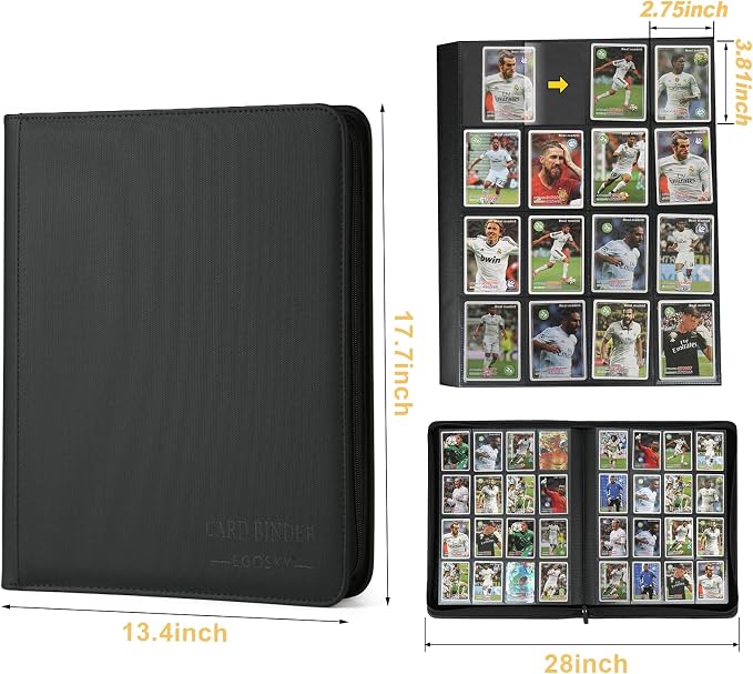 16-Pocket Business Card Binder holds 1024 Cards, Premium Diamond PU Leather - Image 2