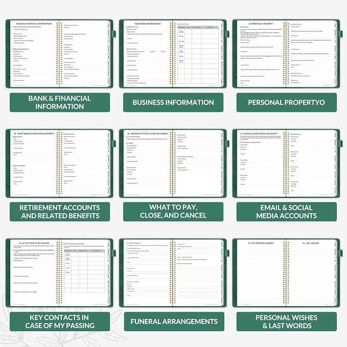 SUNEE End of Life Planner, I‘m Dead Now What Planner, Large Print Spiral-Bound - Image 6