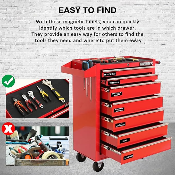 Magnetic Tool Box Organization Labels, Tool Chest Organizer Labels - Image 4