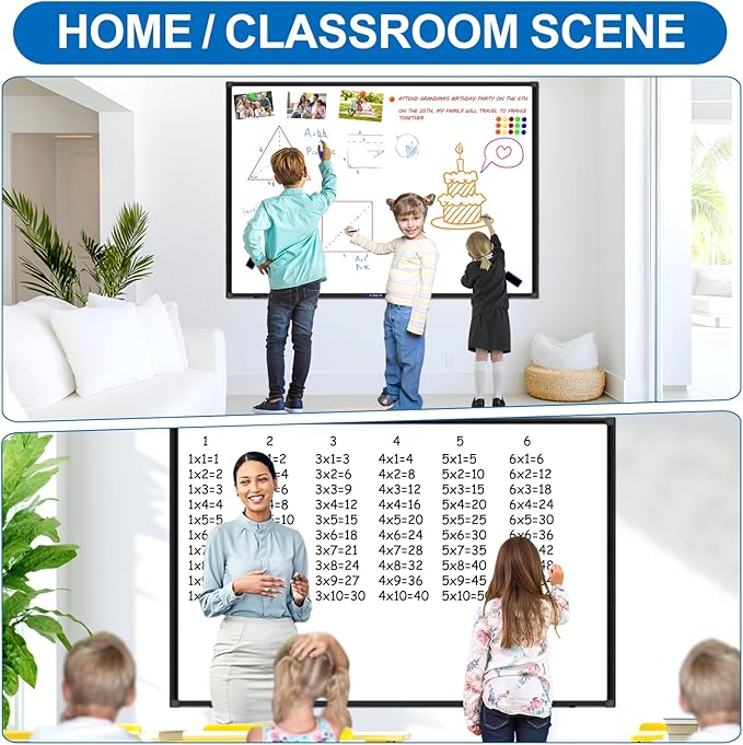 H-Qprobd Large Magnetic White Board Dry Erase Whiteboard with Black Aluminum Frame, 60"X40" Hanging White Boards for Wall with Long Pen Tray, Presentation Board for Office Classroom Home-DeskLoop Office