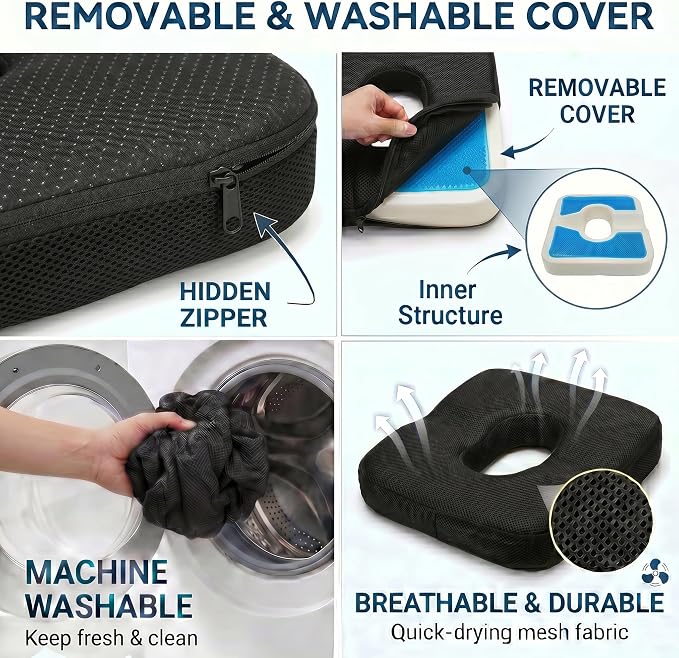 Gel Seat Cushion for Office Chair, Memory Foam - Image 4