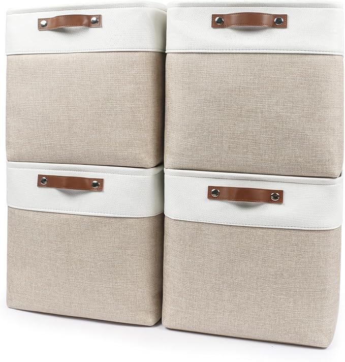 Bagnizer 13x13 Cube Storage Bins, Collapsible Fabric Storage Box, 4 Pack Closet by Bagnizer