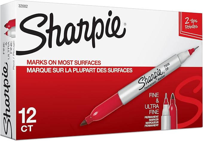 Sharpie Twin Tip Permanent Markers, Fine and Ultra Fine by Unknown