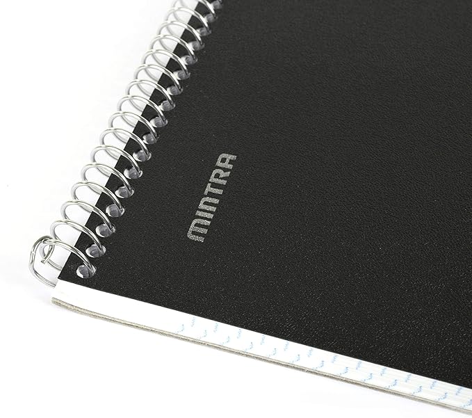 Mintra Office TOP BOUND Durable Spiral Notebooks (Black, College Ruled 3pk)-DeskLoop Office