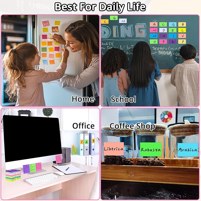 60 Pack Sticky Notes 1.5x2 in, Small Self Stick Note, 12 Color Mini Sticky - Image 6