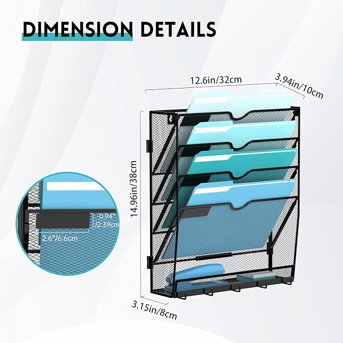5 Tier Wall File Organizer - Image 3