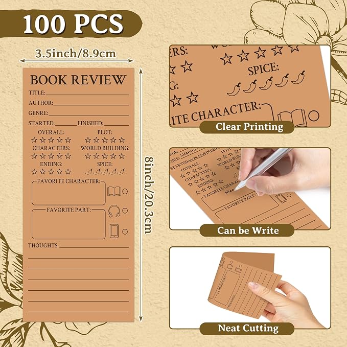 L1rabe Kraft Paper Book Review Bookmarks - Image 3