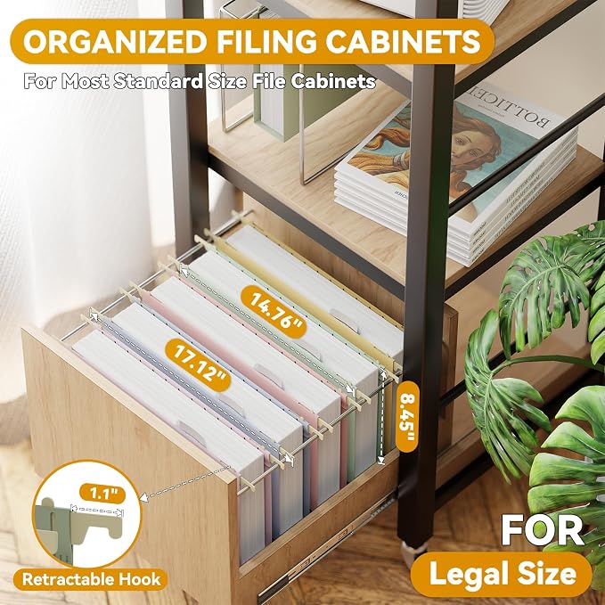 Legal Size Plastic Hanging File Folders Extra Capacity, 12 Pack Sturdy Legal - Image 3