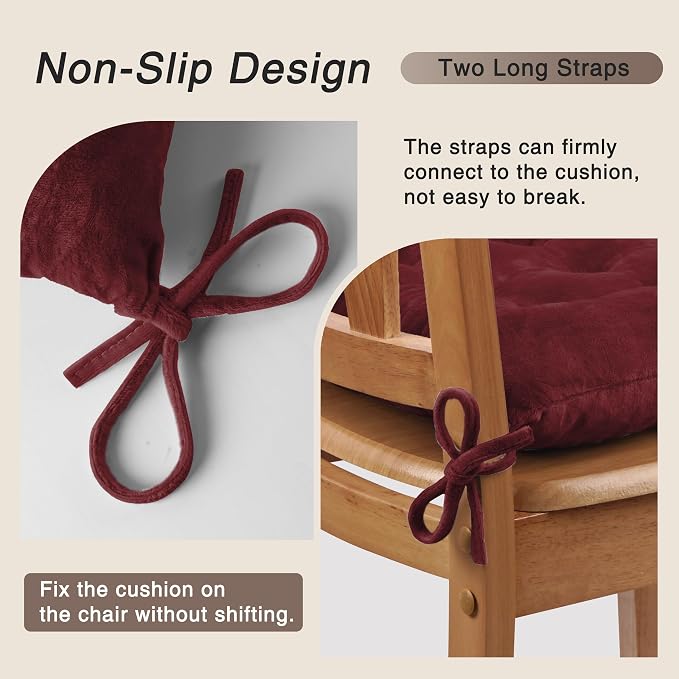 OVOV 4 Pack Chair Cushions for Dining Chairs Soft Seat Cushions for Kitchen - Image 3