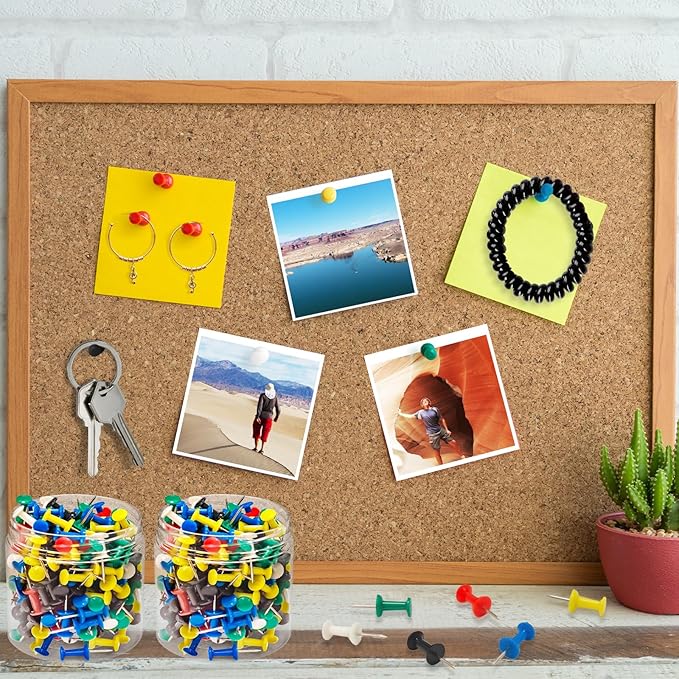 2400 Pcs Multicolor Push Pins Standard Thumb Tacks with Steel Point and Plastic Head PushPins thumbtacks for Wall, Cork Board, and Bulletin Board-DeskLoop Office