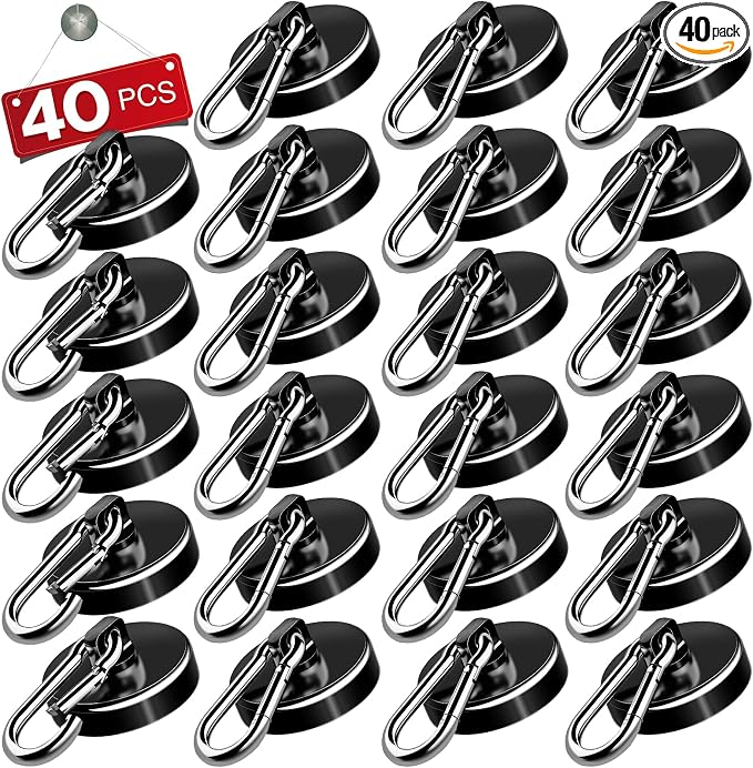 E BAVITE Carabiner Magnetic Hooks, Refrigerator, Locker 40Pack by EBAVITE