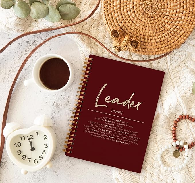 OXW Red Meeting Notebooks for Work, Leadership Gifts Office Work Notebook Journal for Writing Note Taking, Thank You Gifts for Women Men Boss Leader Mentor Manager Principal, 5.5"x8.3"