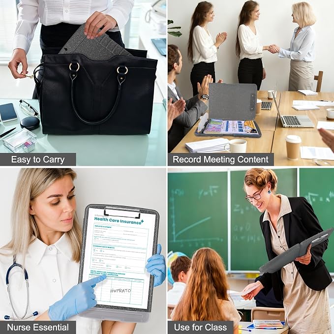 HWPRATO Glitter Clipboard with Storage, Clip Boards 8.5x11 with Pen Holder - Image 5