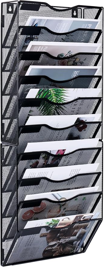 Solinxe Wall File Holder, 10 Pockets Hanging File Folder, Paper Organizer by Solinxe