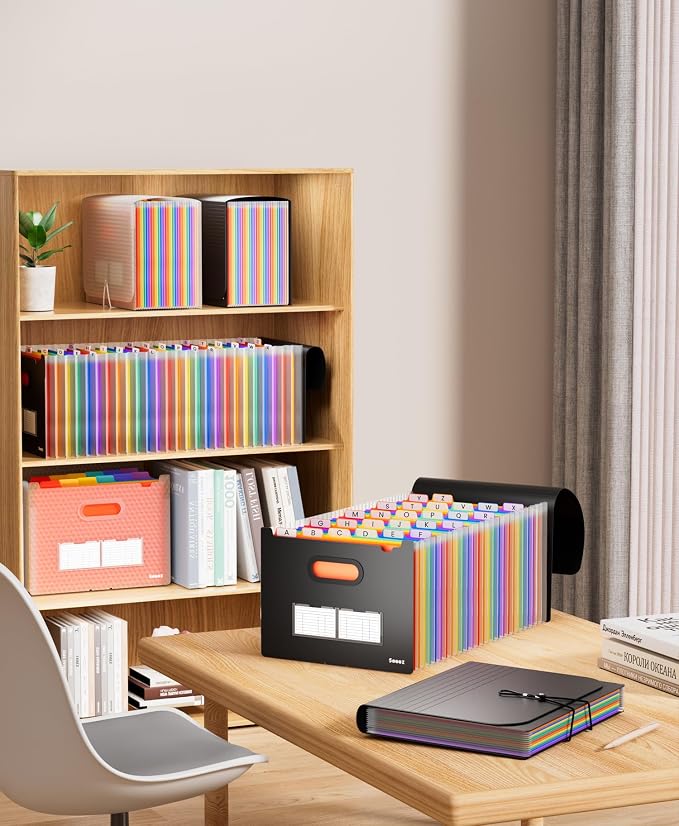 Sooez 26-Pocket Accordion File Organizer, Upgraded Expanding File Folder - Image 6