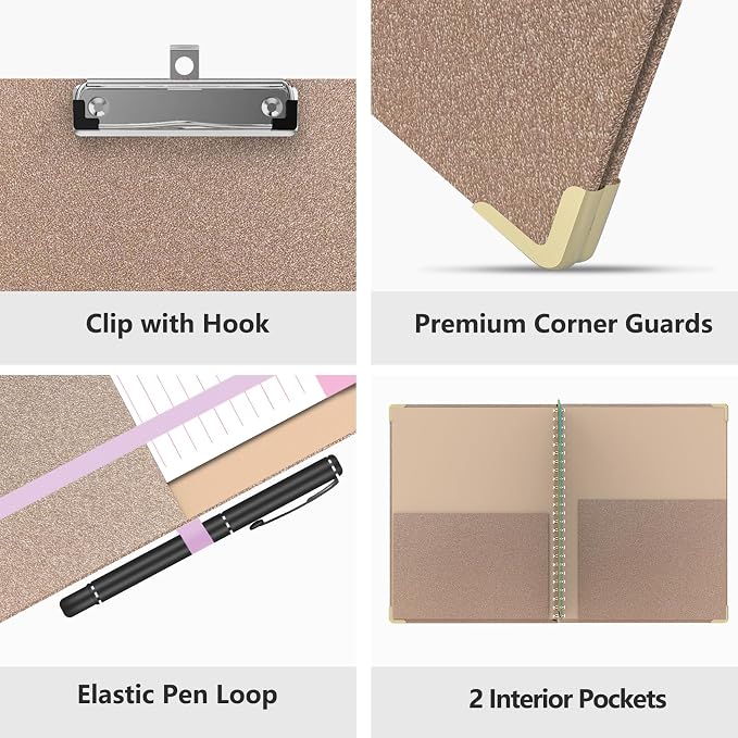 Clipboard Folio with Storage Clipboards Padfolio Notebook - Image 3