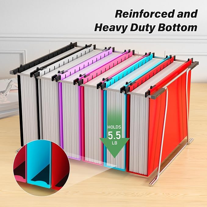 Ansook Extra Capacity Plastic Hanging File Folder Letter Size, Heavy Duty 2" - Image 5
