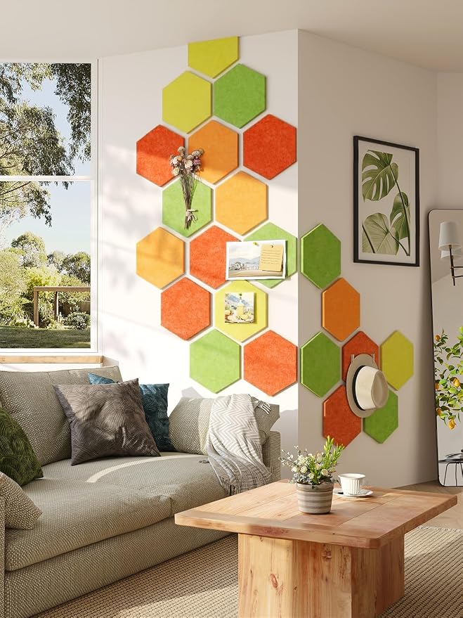 8 Pack Hexagon Felt Bulletin Board Tiles - Image 5