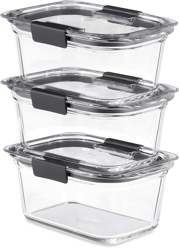Rubbermaid Brilliance Glass Storage 4.7-Cup Food Containers by Unknown