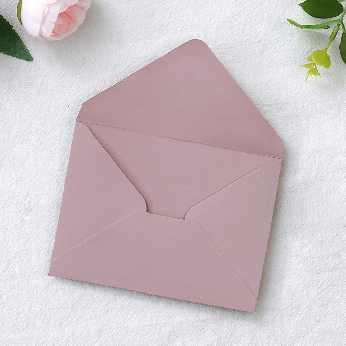 PONATIA 50 Pack A1 Envelopes, 3.63 x 5.2” Dusty Rose Envelopes Perfect - Image 2