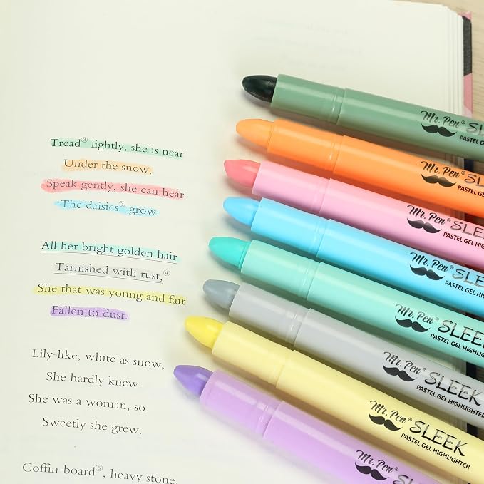 Mr. Pen- No Bleed Gel Highlighters, 8 Pack | Bible Highlighters and Pens No - Image 8