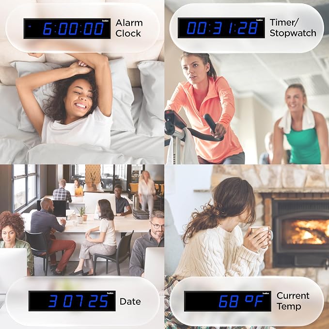 Ivation Oversized 36" Large Digital LED Clock | Big Digital Clock - Image 3