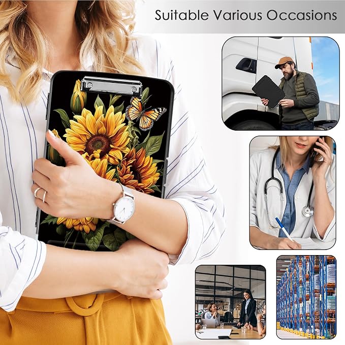 Clipboard with Storage, Office Supplies Nursing Clipboards Folder with Pen - Image 4