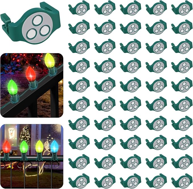 UQM 50 Pack C9 Magnetic Christmas Light Clips, Extra Strong Magnetic Clips Hooks by UQM