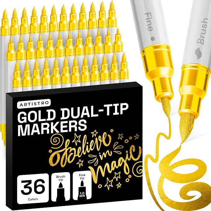 ARTISTRO 36 Gold Acrylic Paint Markers by ARTISTRO