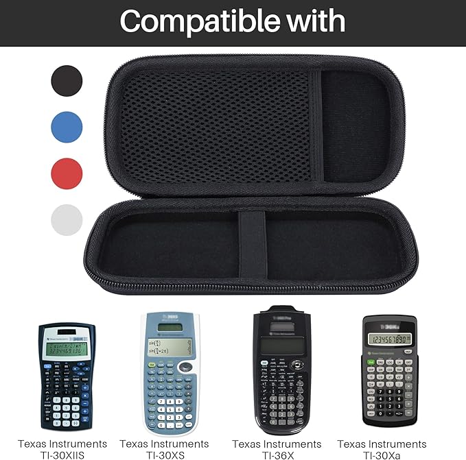 Hard Carry Case Compatible with Texas Instruments TI-30XIIS TI-30XS TI-30Xa TI-36X Pro Scientific Calculator (Black Case)-DeskLoop Office