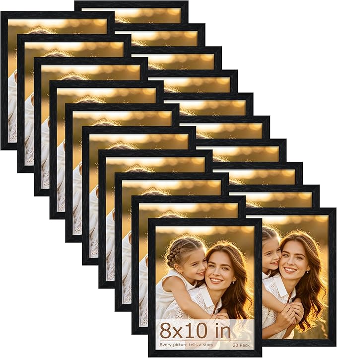 8x10 Picture Frame Set of 20, Display 8x10 Photos without Mat, by WelcometoFisnish