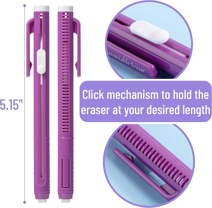 Mr. Pen- Retractable Mechanical Eraser Pens, 6 Pack, Twilight Colors | - Image 3