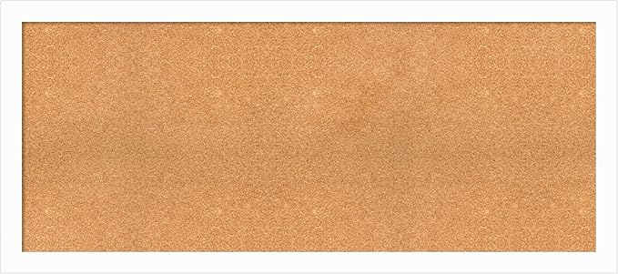 Amanti Art Natural Cork Board for Wall, 25x57 Vision Board with White Frame, Oversize Corkboard Office Decor for Home Organization, Casual Corkboard Pinboard to Display Items for Home Organization in-DeskLoop Office