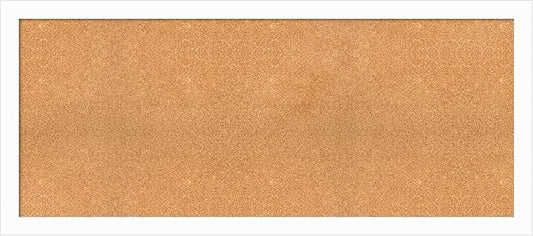 Amanti Art Natural Cork Board for Wall, 25x57 Vision Board with White Frame, Oversize Corkboard Office Decor for Home Organization, Casual Corkboard Pinboard to Display Items for Home Organization in-DeskLoop Office