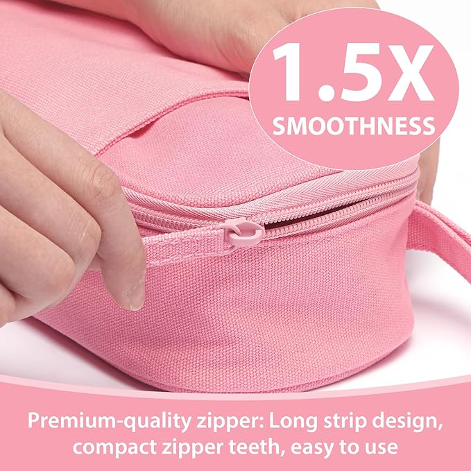 Pencil Case Pouch Box Bag School Supplies Girls Boys Kids, Cute Preppy Stuff Large Big Capacity Aesthetic Pen Organizer, Back to College Stationary, Rosy Pink, Heavy Duty Canvas, 1800ml-DeskLoop Office