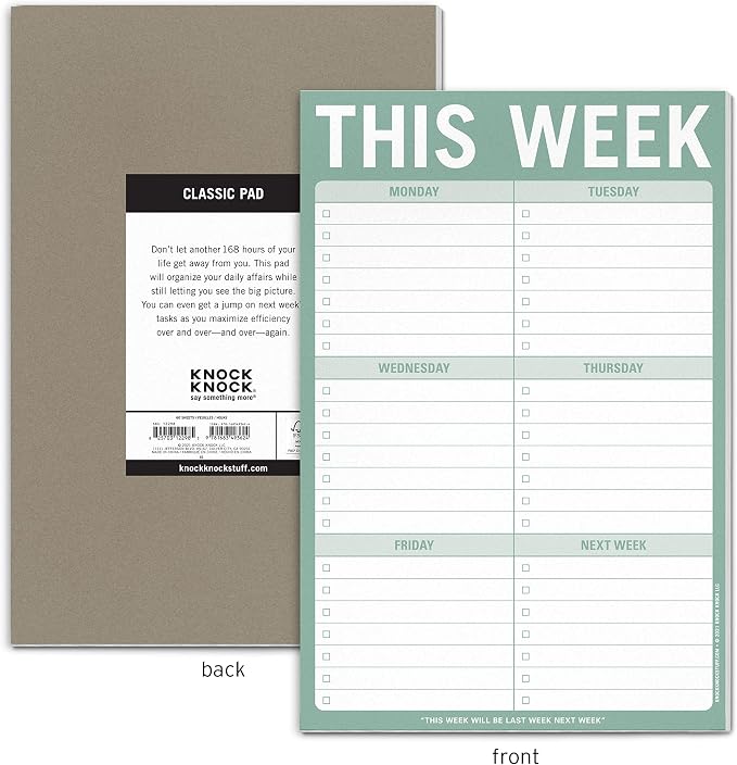 Knock Knock 1-Count This Week Pads, To Do List Notepads, 6 x 9-inches each - Image 2