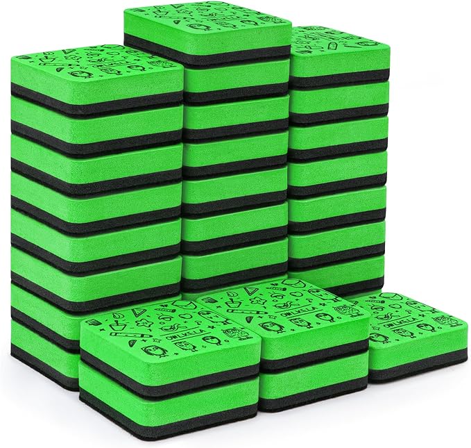 OWLKELA 30Pcs Dry Erase Erasers, Magnetic Whiteboard Eraser, Mini Whiteboard by OWLKELA