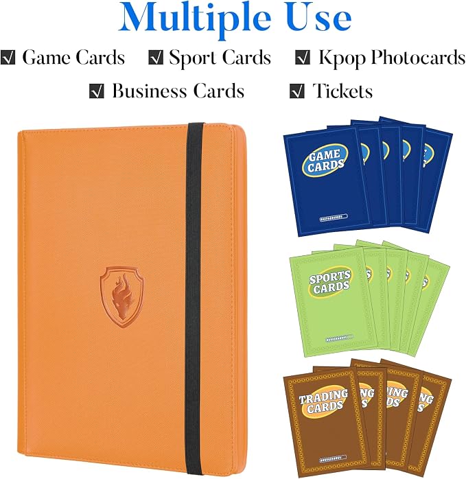 Premium 9 Pocket Card Binder for 360 Cards, Fabmaker PU Cover Trading Card - Image 3