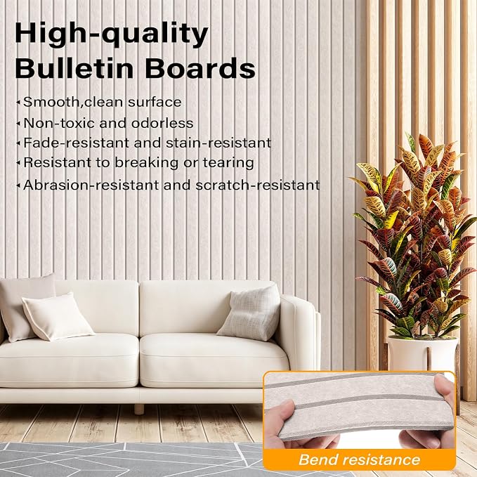 Large Felt Bulletin Board，47.2" x 35.4" 12 Pack Cork Board Alternative - Image 5