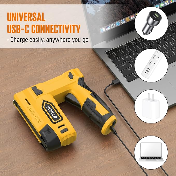 POPULO Electric Staple Gun, 4V Cordless Battery Powered Staple Gun, 2-in-1 - Image 6