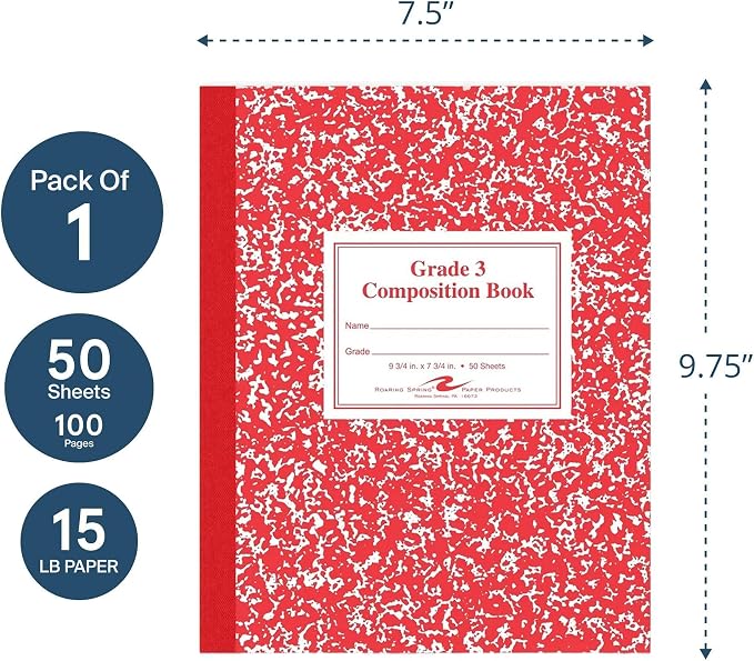 Roaring Spring Paper Products Composition Book, Grade 3 Ruled, 50 Sheets - Image 3