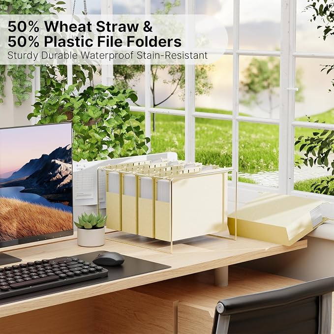 XINGIA Plastic Hanging File Folders, Letter Size File Cabinet Folders, Heavy - Image 4