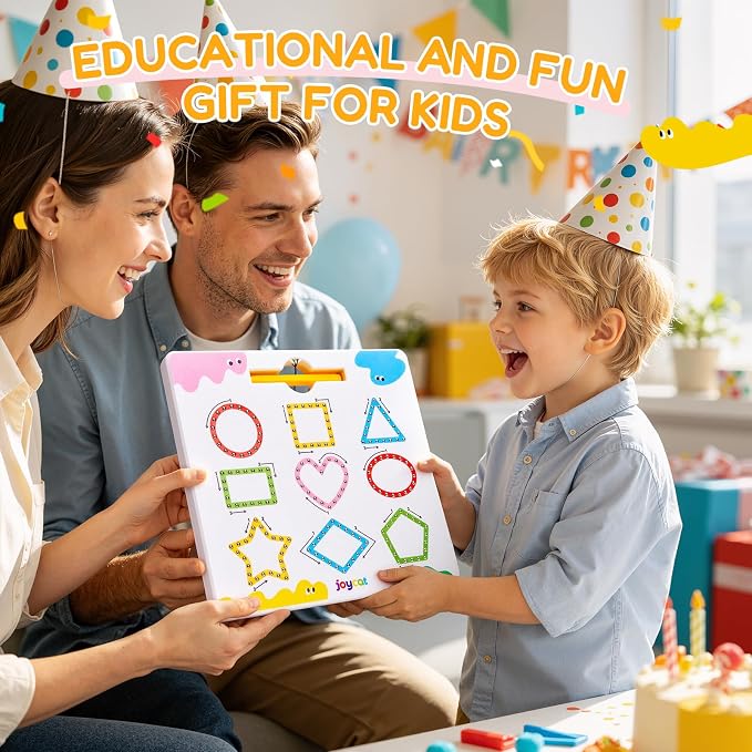 JoyCat Magnetic Shapes and Lines Tracing Board, 2-in-1 Double-Sided Pencil - Image 9