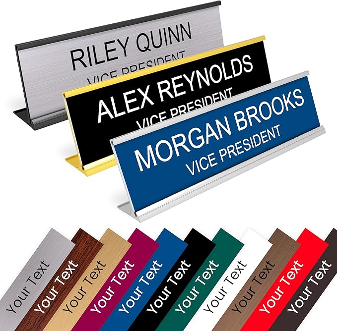 ExcelMark Custom Name Plate for Desk or Door – 14 Color Choices by ExcelMark