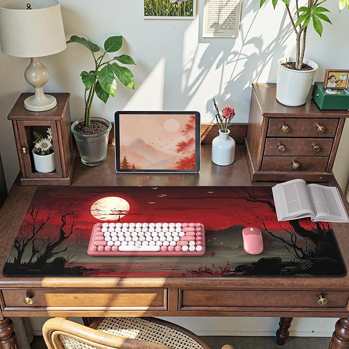 iCasso Desk Protector Mat, Large Japanese Mouse Pad, Stable Rubber Base Mousepad - Image 8