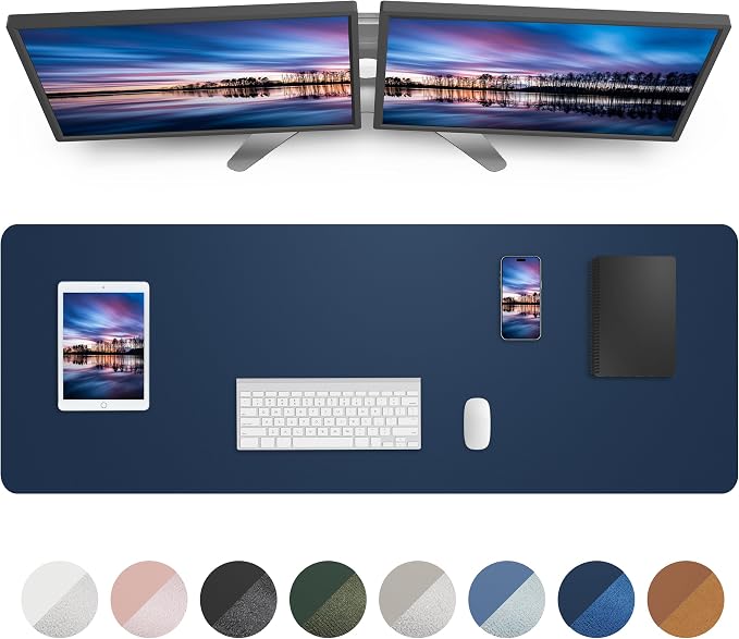 AFIING Leather Desk Pad Protector, Mouse Pad, Office Desk Mat, Non-Slip PU by AFIING