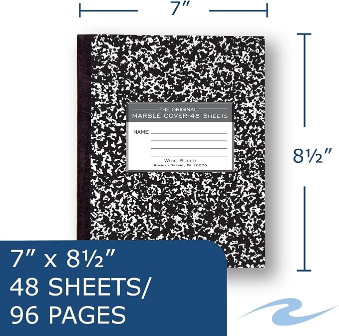 ROARING SPRING Flexible Cover Composition Notebook, 12 Books, Wide Ruled - Image 2