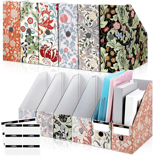 PerKoop 6 Pcs Magazine File Holder Foldable Decorative Cardboard File Folders 6 by PerKoop